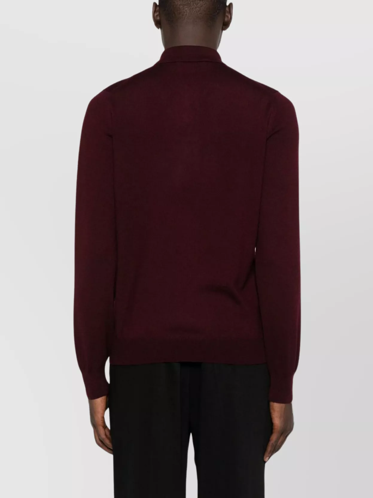 Tagliatore Bordeaux Long-sleeved Polo Shirt