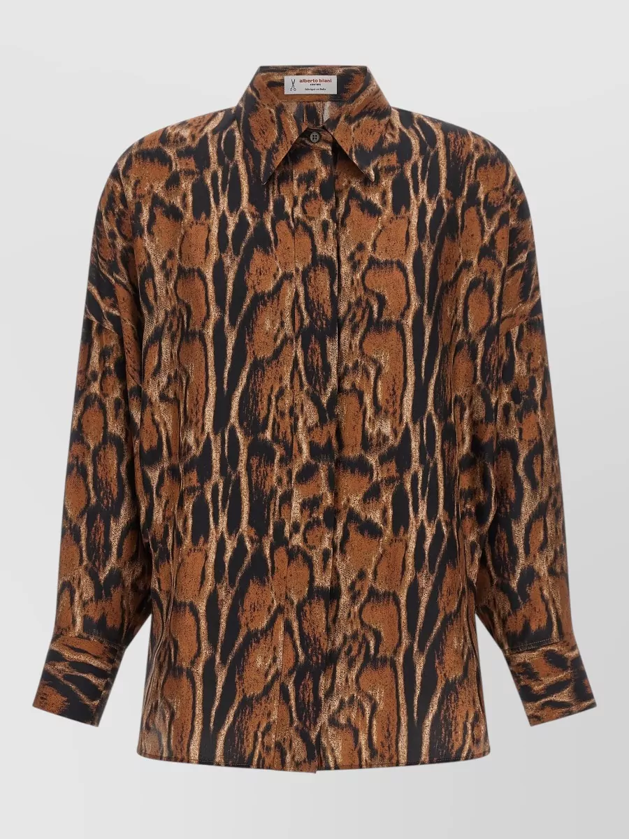Alberto Biani silk animal-print shirt