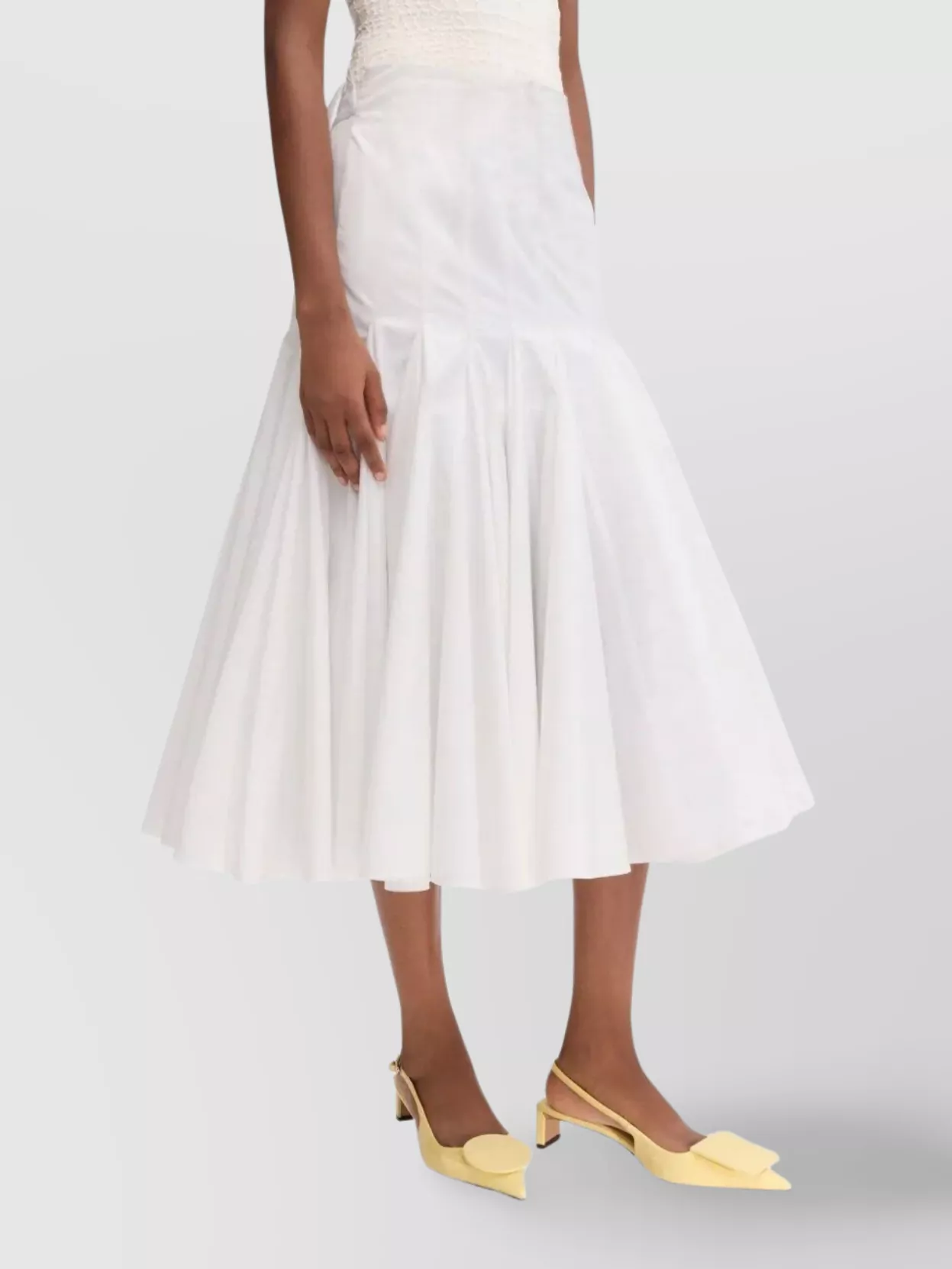 Jacquemus Flared High-waisted Midi Skirt With Distinctive Metal Loop
