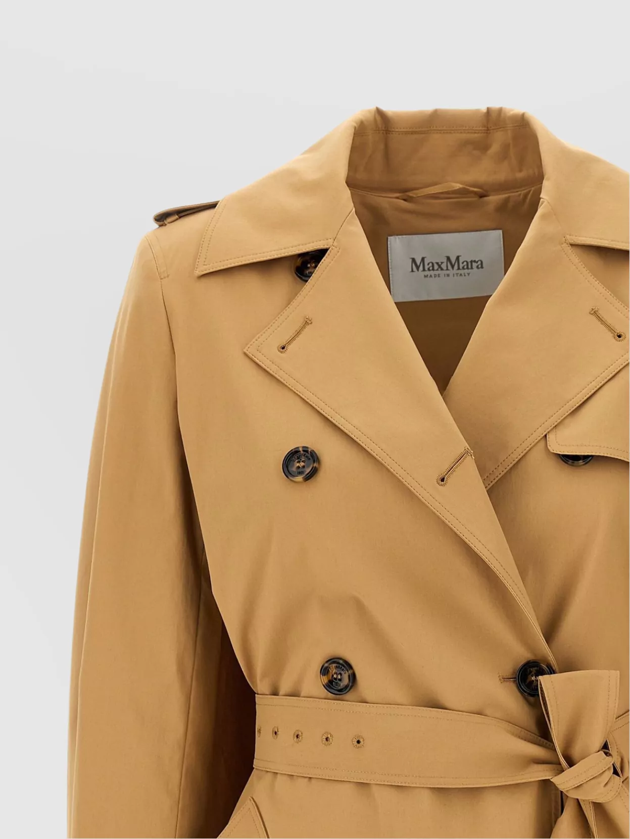 MAX MARA 'LANDA' RAINCOAT DOUBLE-BREASTED BELTED EPAULETTES
