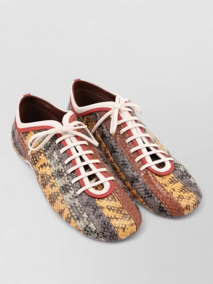 Dries Van Noten leather patchwork low-top sneakers