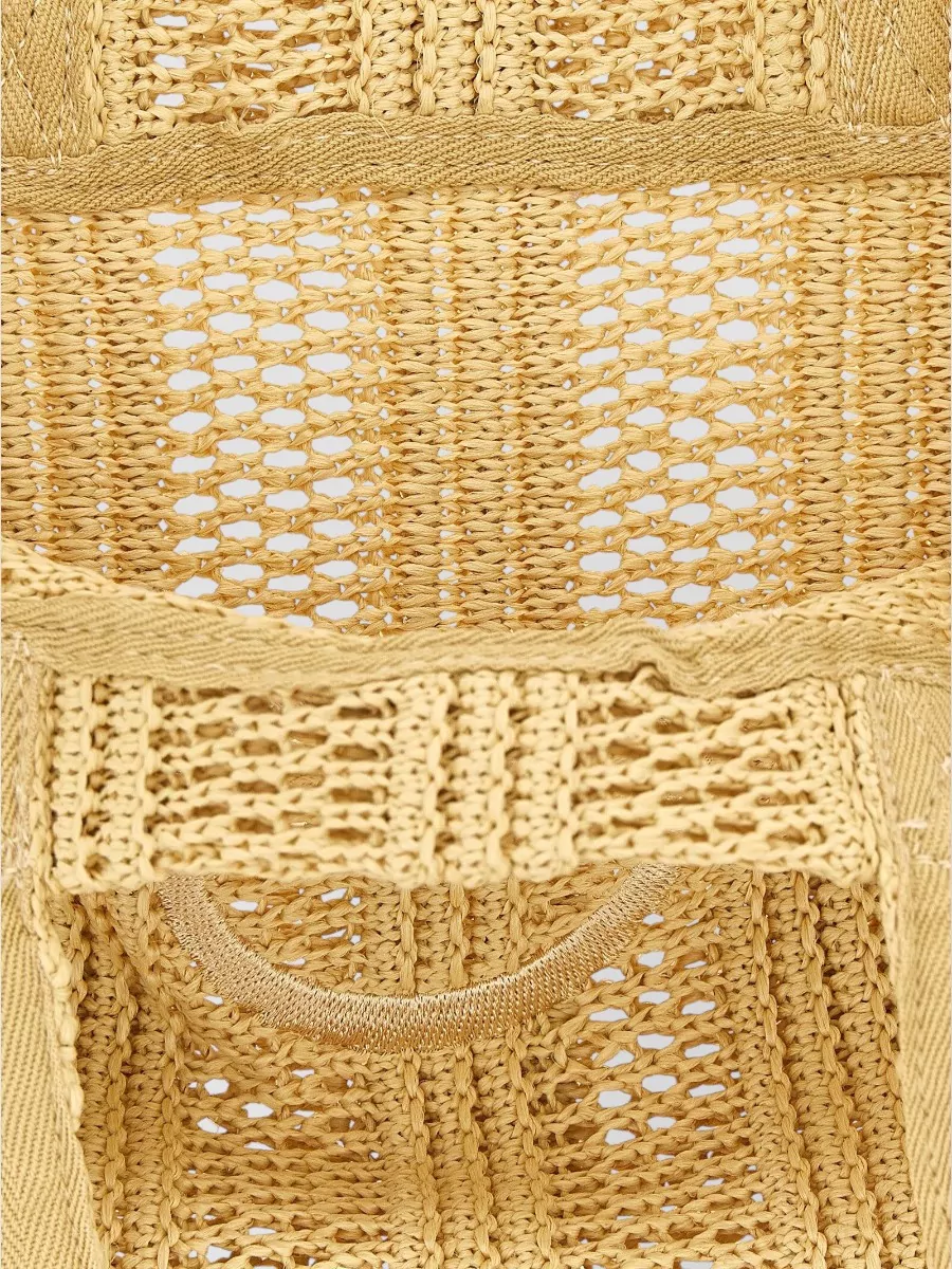 Pinko Medium Easy Tote Raffia-Effect Beach Bag