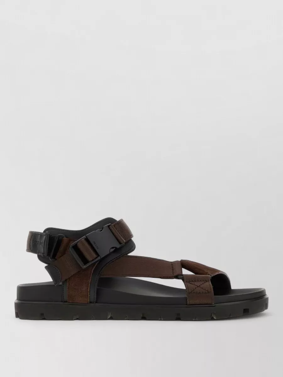 Prada suede and fabric slides