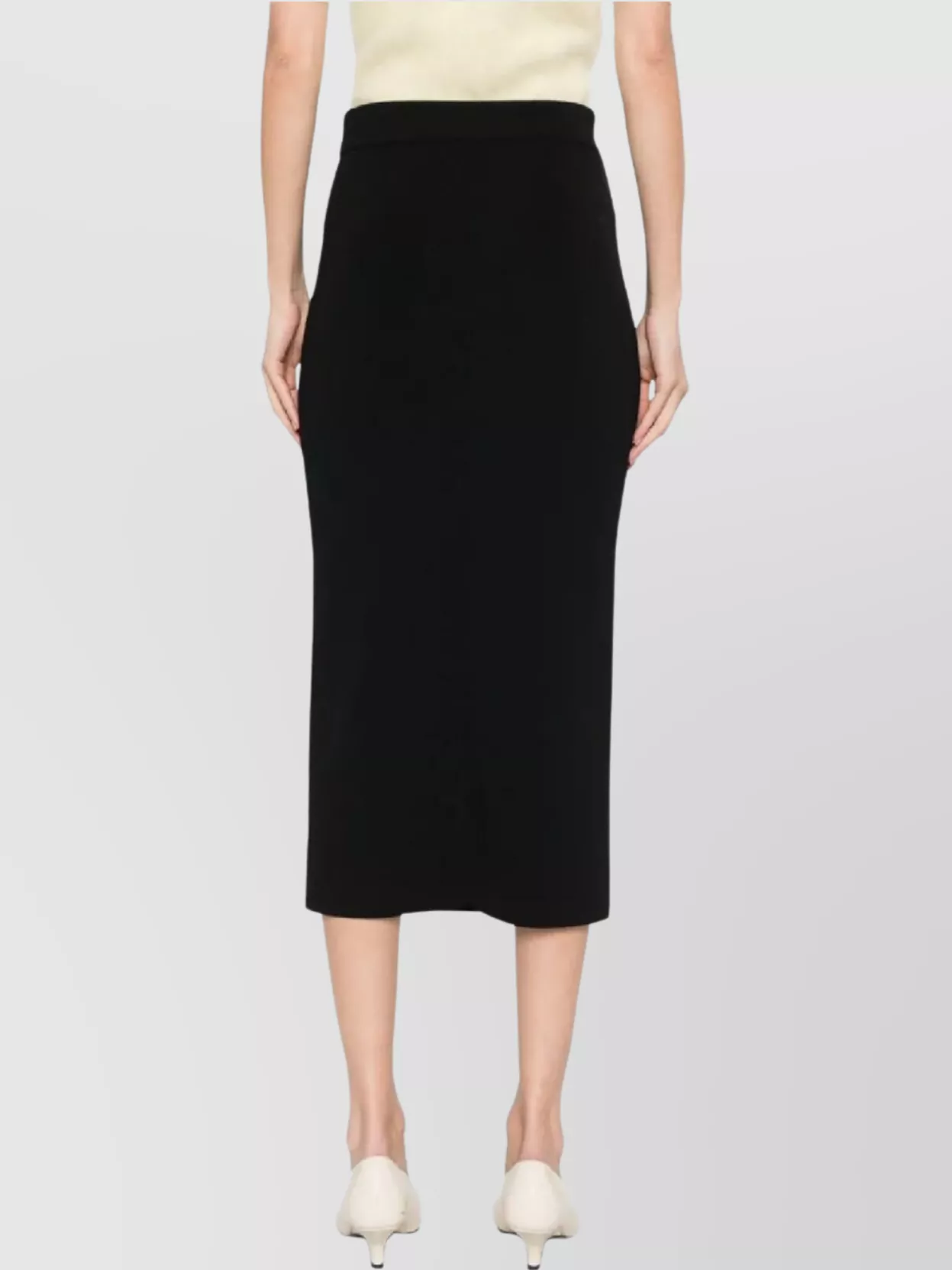 Max Mara Form-fitting Losanna Midi Skirt With Smooth Waistband In Black