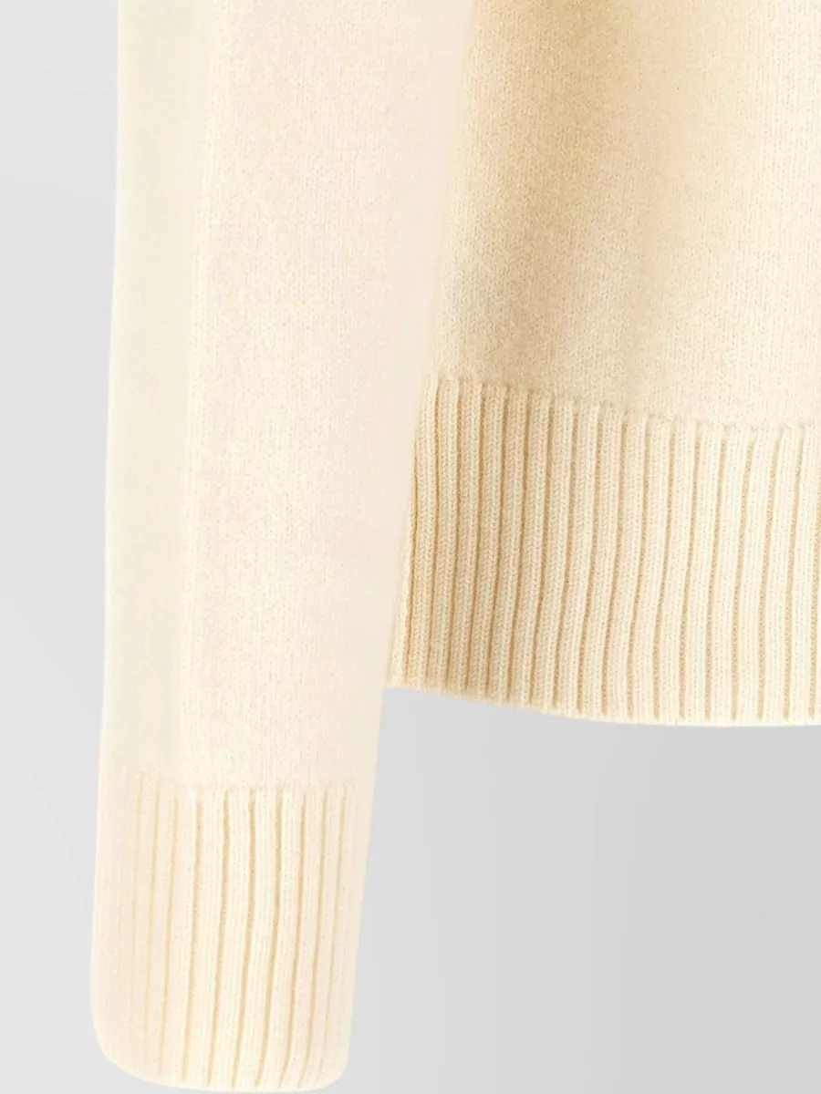 Ami Paris Wool Logo-Intarsia Polo Jumper