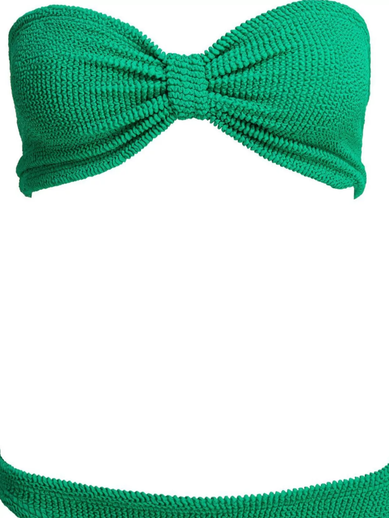 Shop Hunza G Bandeau Top With Bow Detail And High-cut Bottoms