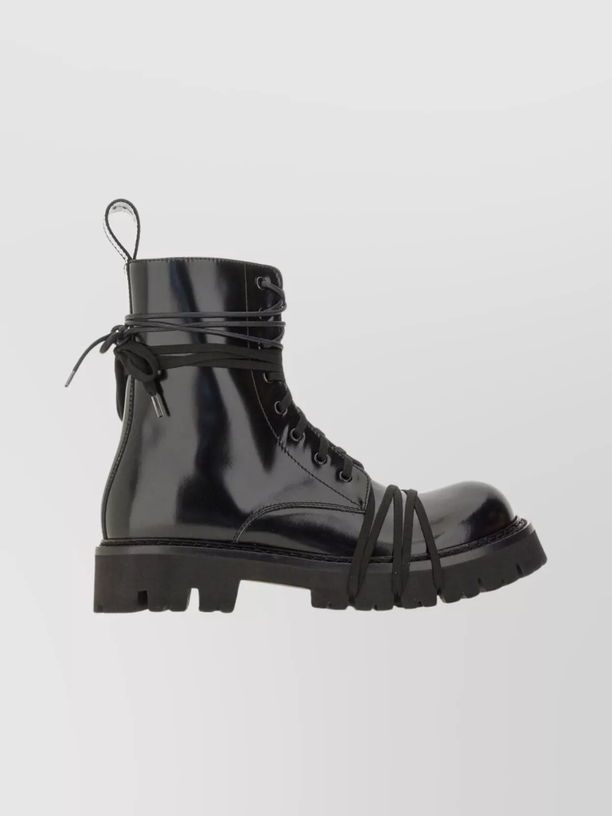 Moschino Round Toe Chunky Sole Lace-Up Boots