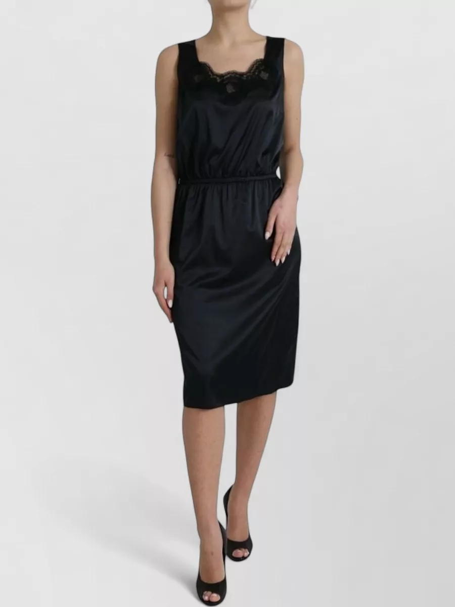 Dolce&Gabbana silk lace trim midi dress