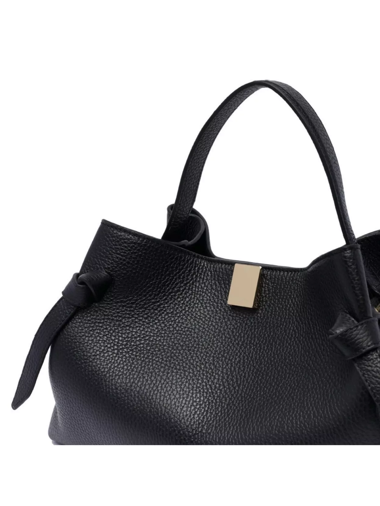 Yuzefi Structured Hand Tote Bag Knots In Black