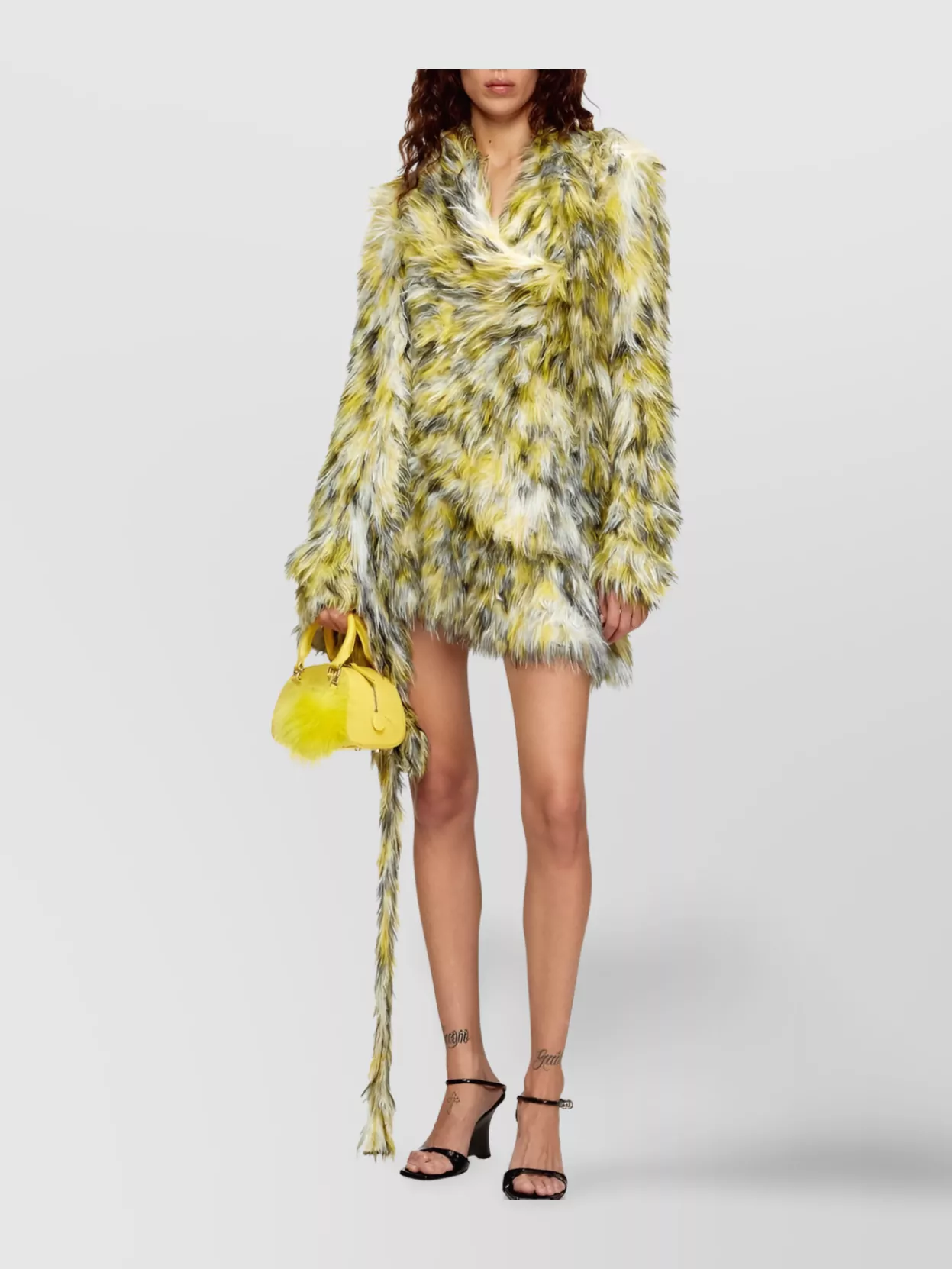 Diesel A-Line Flared Skirt Faux Fur