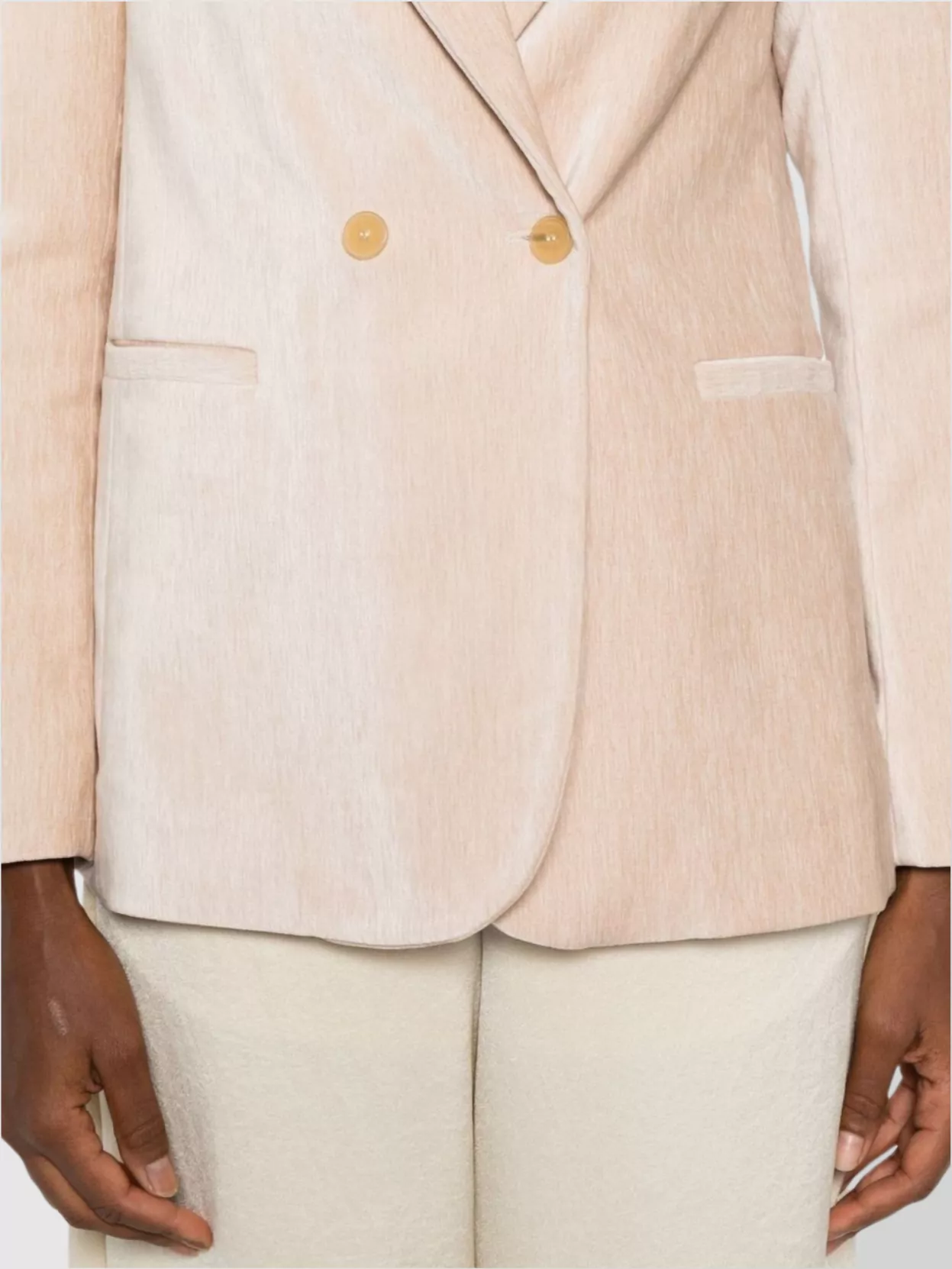 Forte Forte Double-Breasted Velvet Jacket Featuring Pockets