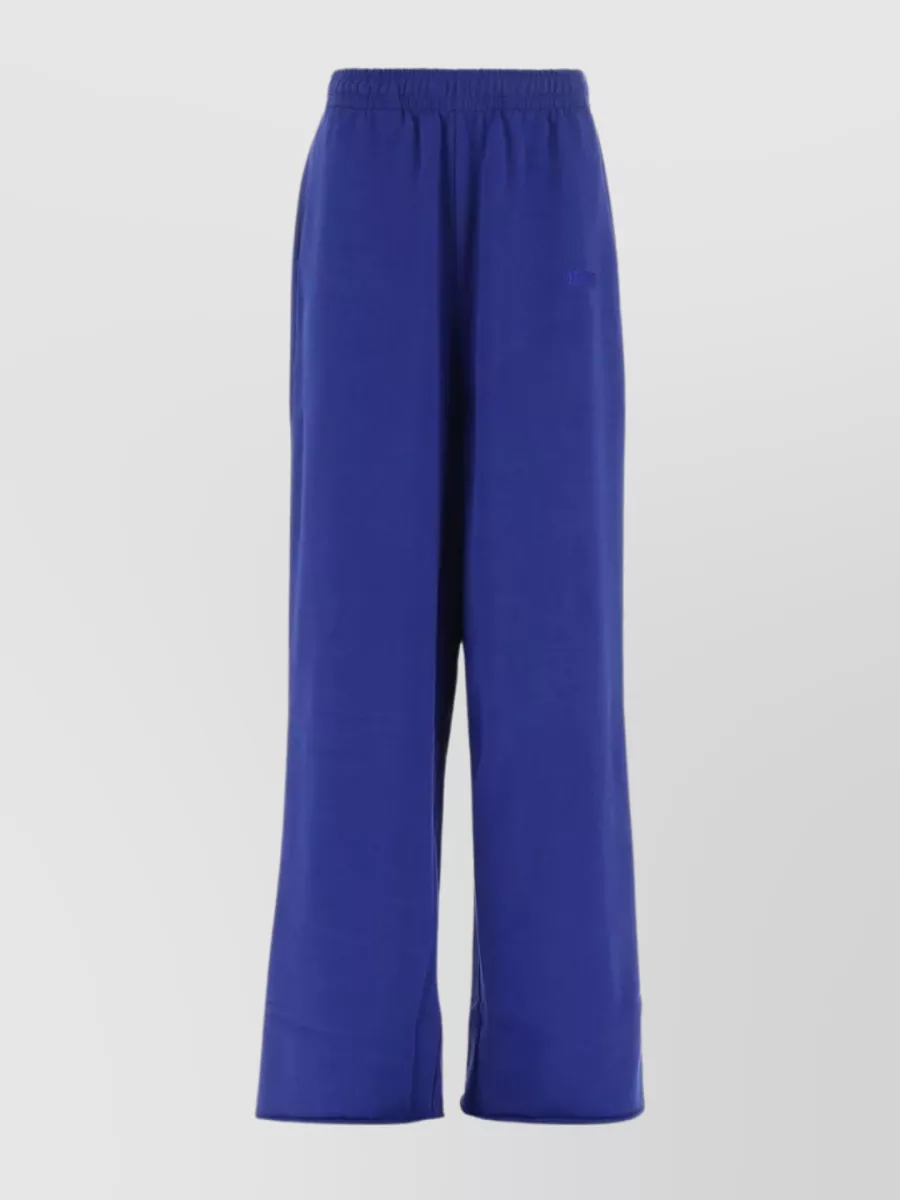 Shop Vetements Cotton Joggers With Rolled Hemline And Wide-leg Design In Blue