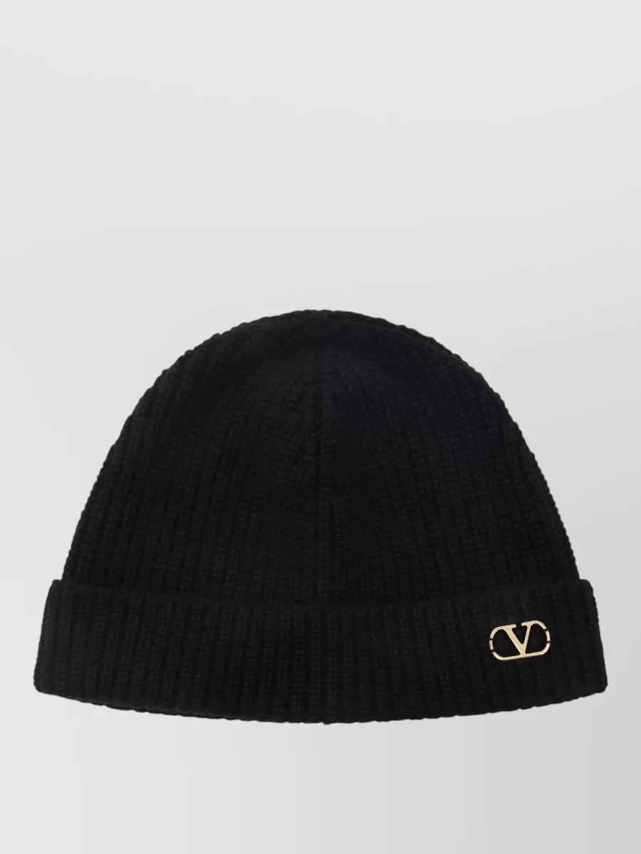 Valentino Garavani cashmere knit logo beanie