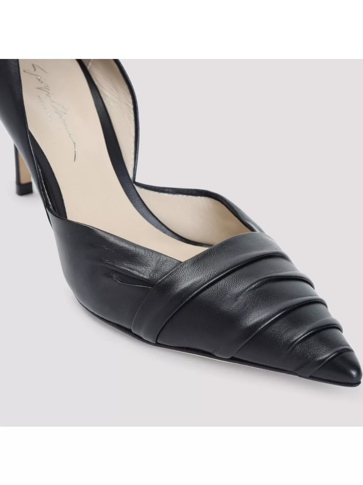 Giorgio Armani Layered Leather Pointed Stiletto Pumps In Black