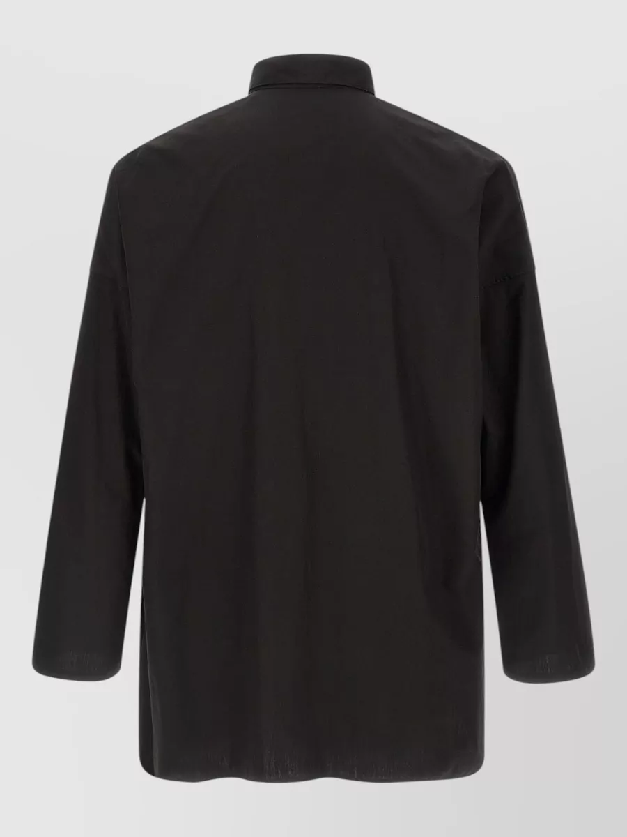 Yohji Yamamoto Cotton Poplin High Collar Long Sleeve Shirt