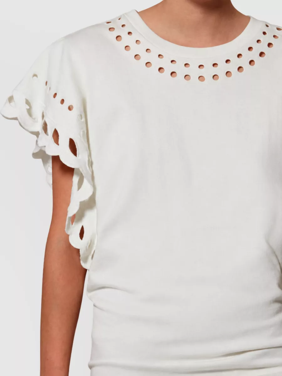 Isabel Marant Cotton Laser Cut Mini Dress