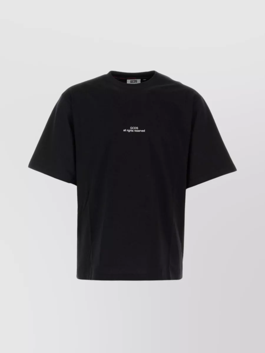 Shop Gcds Minimalist Crew Neck T-shirt In Black