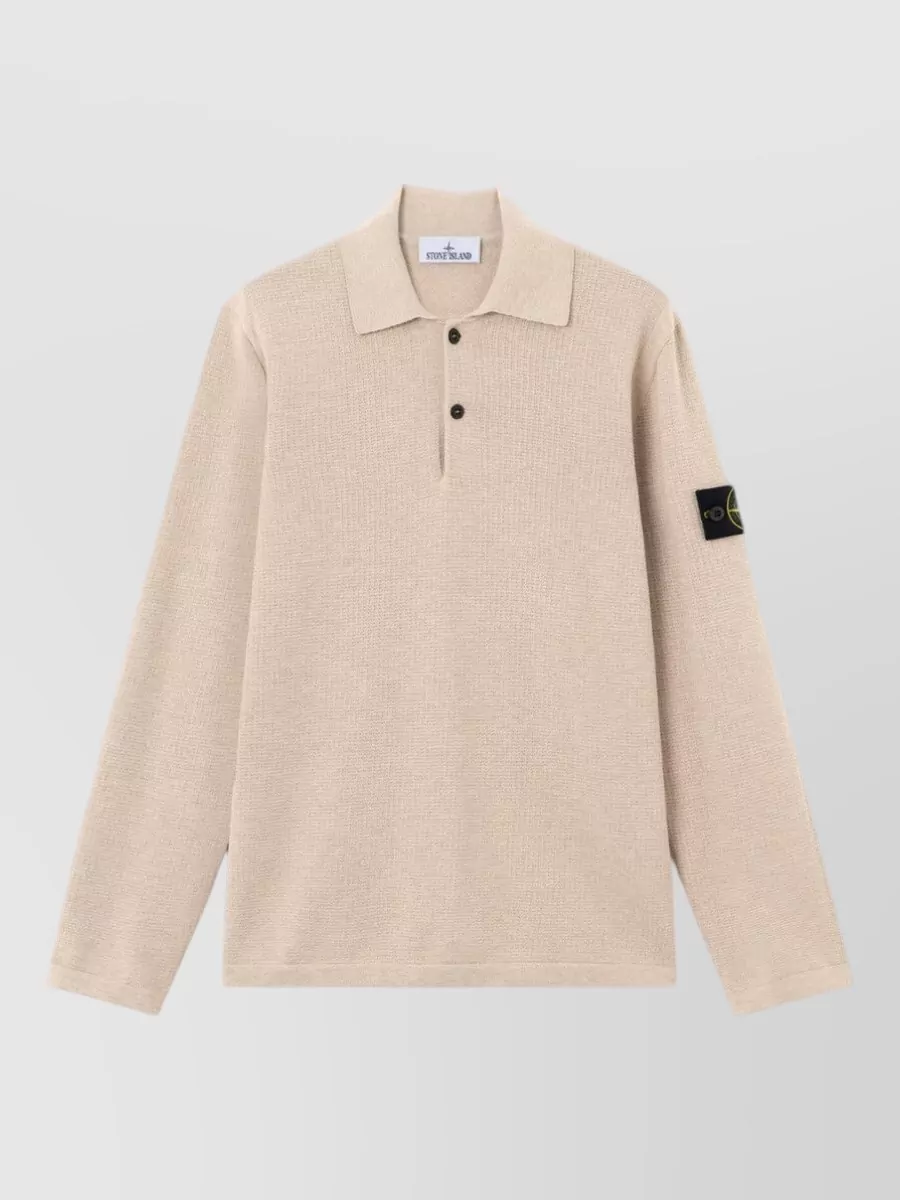Stone Island Ribbed Cotton Polo Shirt