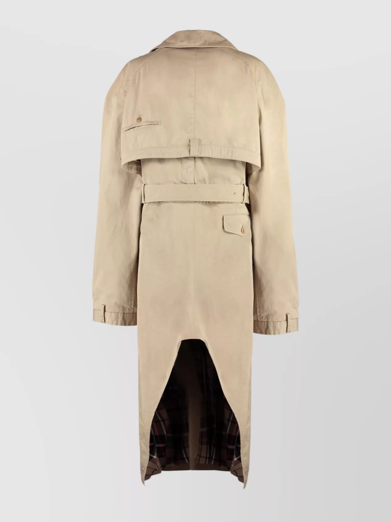 Balenciaga Cotton Trench Coat With Coordinated Waist Belt