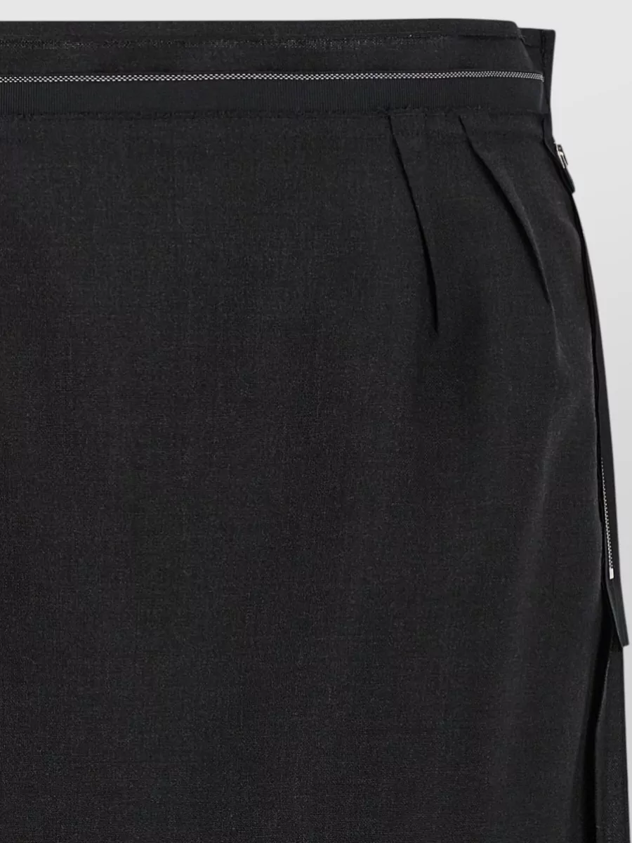 Maison Margiela Virgin Wool Pleated Midi Skirt