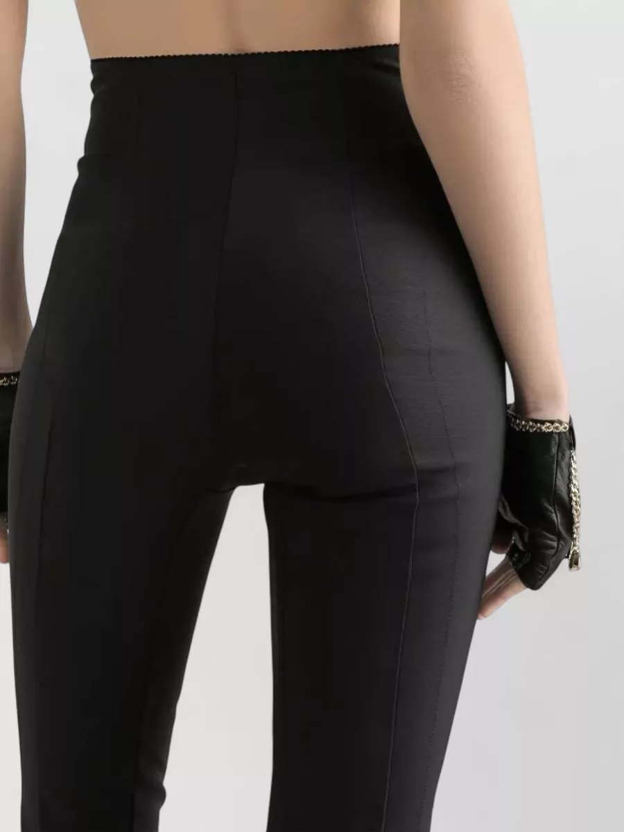 Dolce&Gabbana High Waisted Slim Mesh Satin Trousers