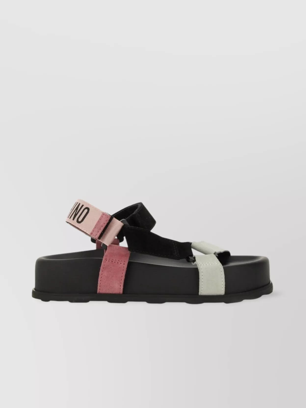 Moschino Logo Open Toe Flat Sole Sandals