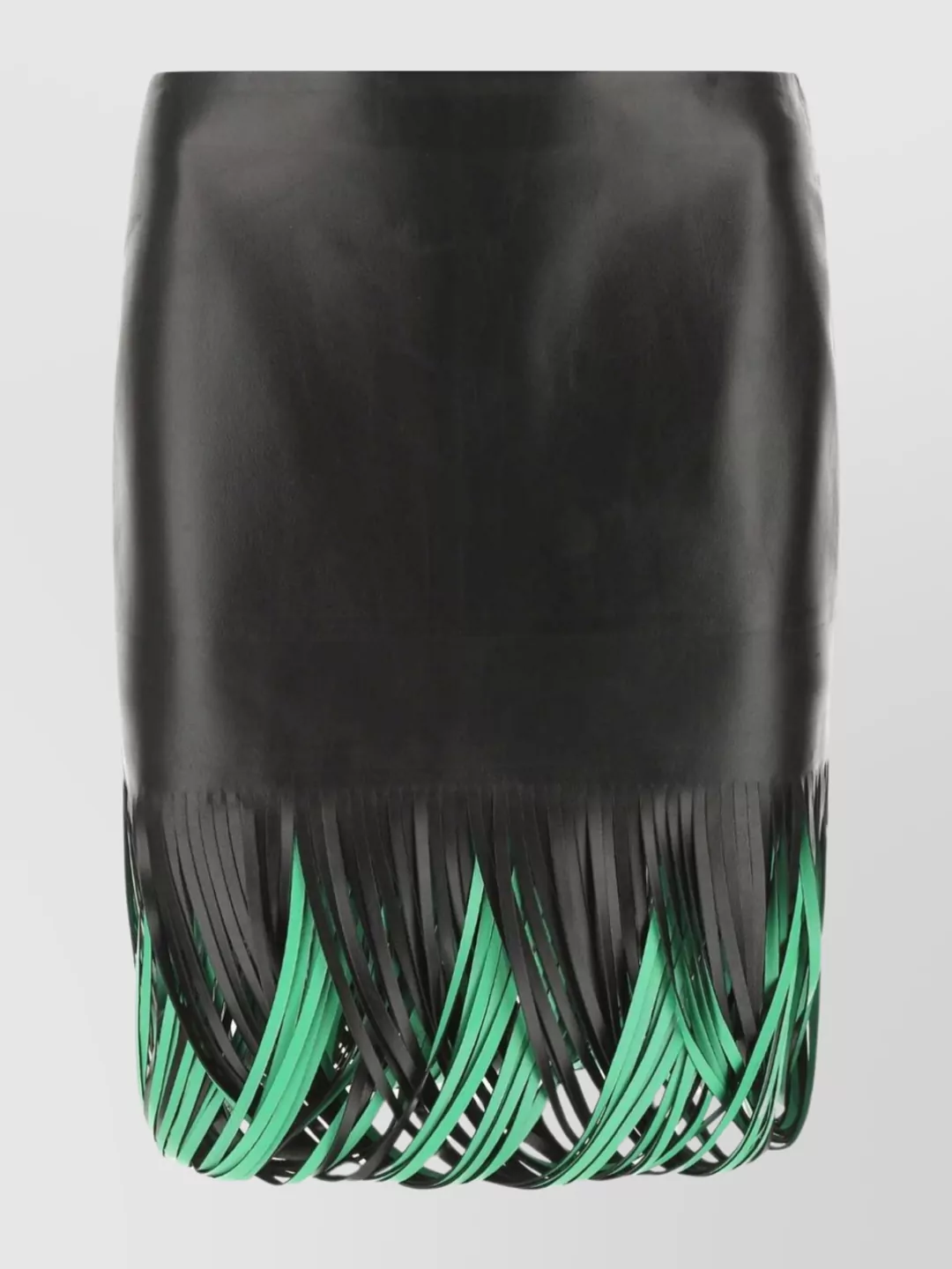 Bottega Veneta Fringe Detail Nappa Leather Skirt In Black