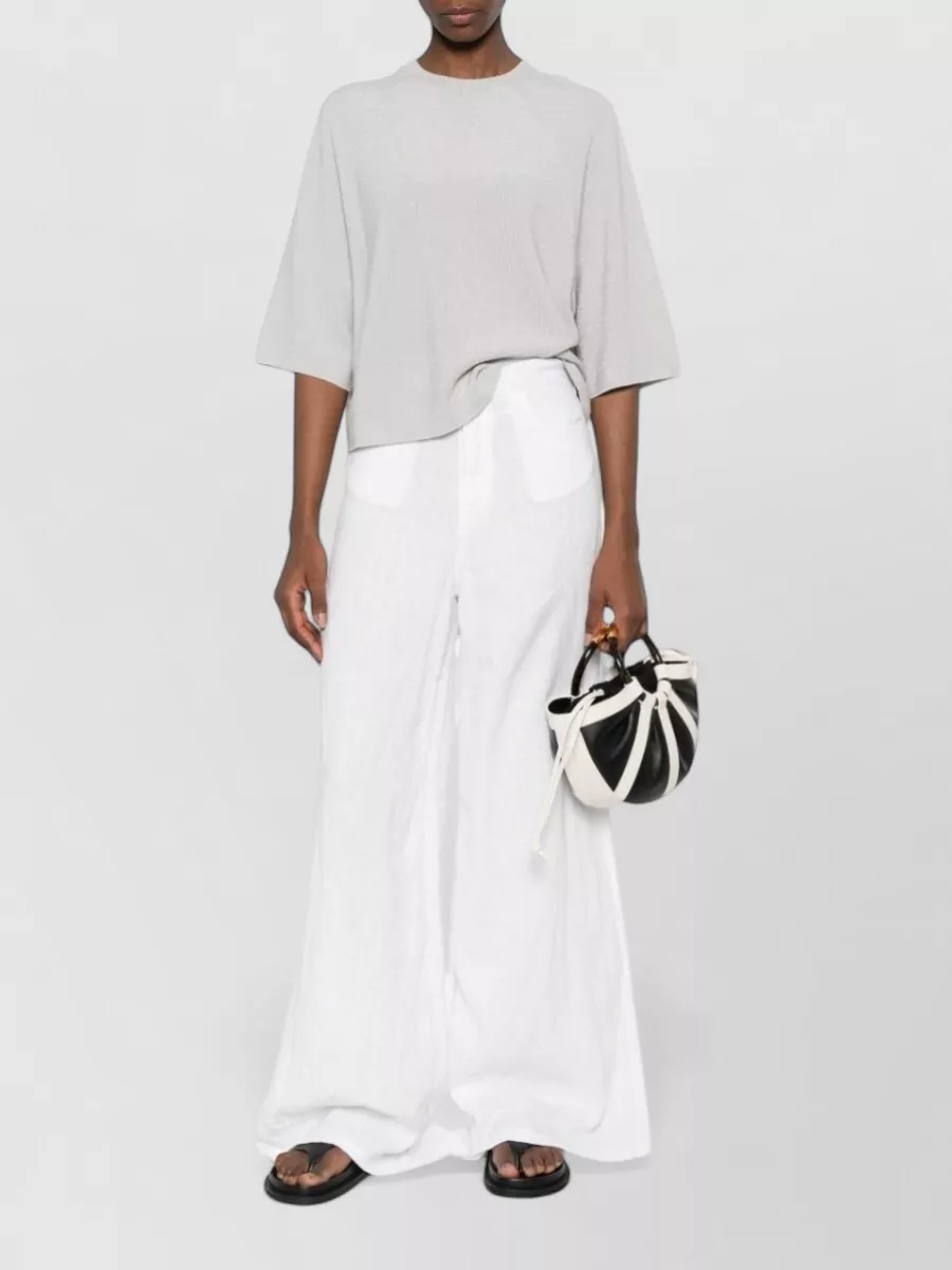 Fabiana Filippi Fine-Knit Cotton-Blend Short-Sleeve Top