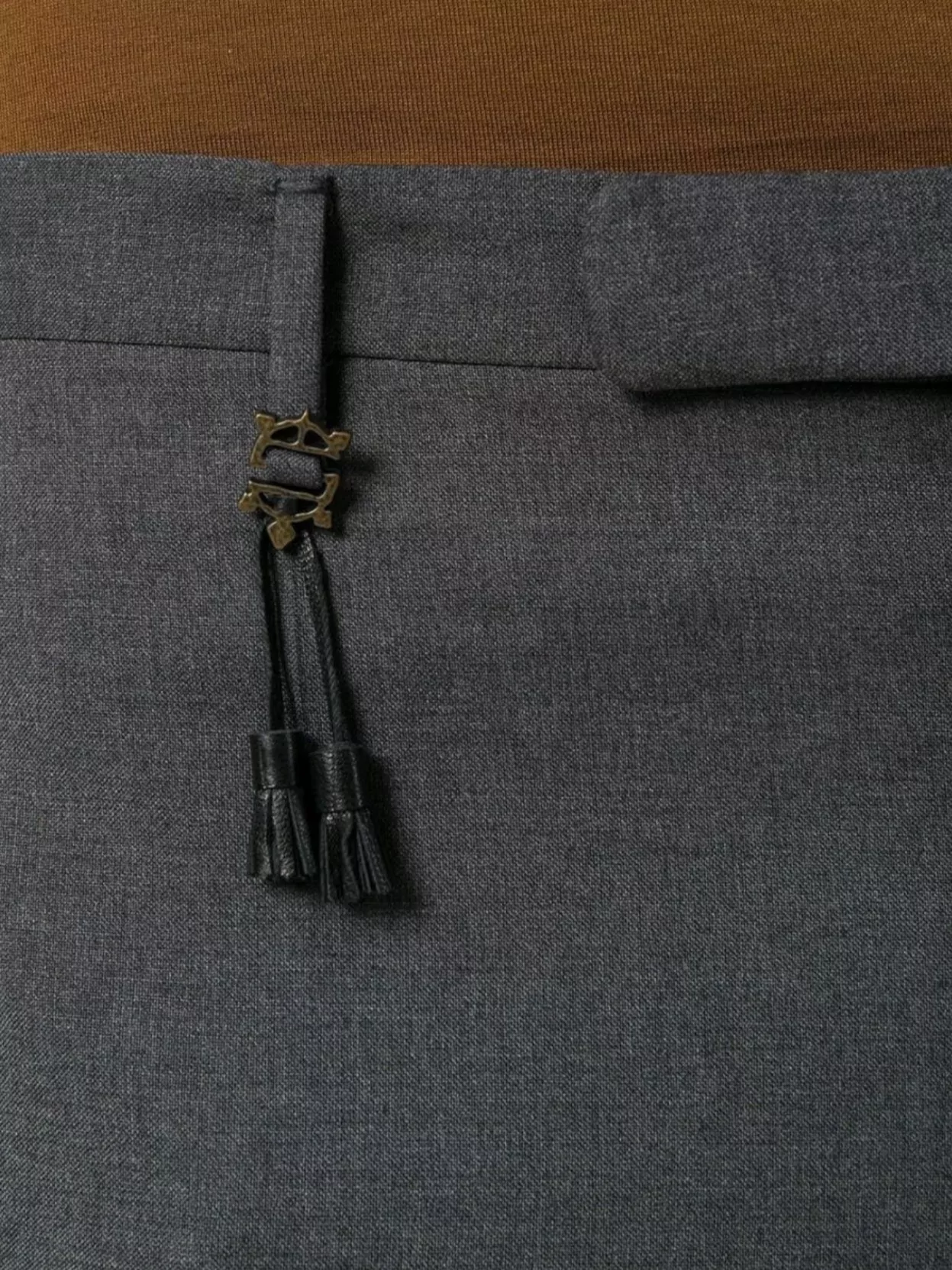 Incotex Trousers With Tassel Detail And Pockets In Gray