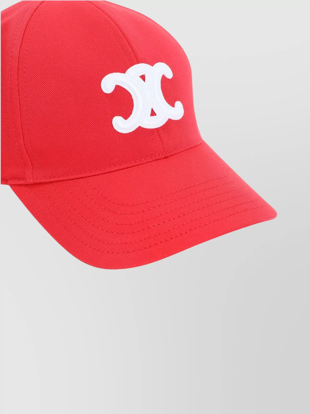 Celine Triomphe Baseball Cap Curved Brim In Red