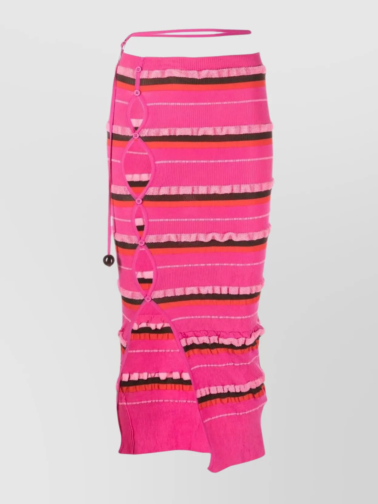 Shop Jacquemus Asymmetric Knee Length Skirt In Pink