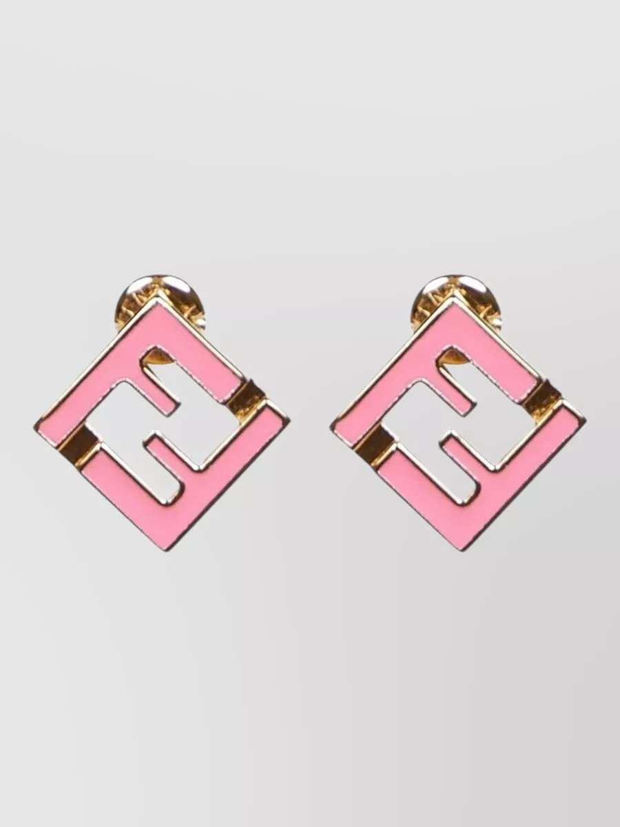 Fendi gold-plated metal stud earrings