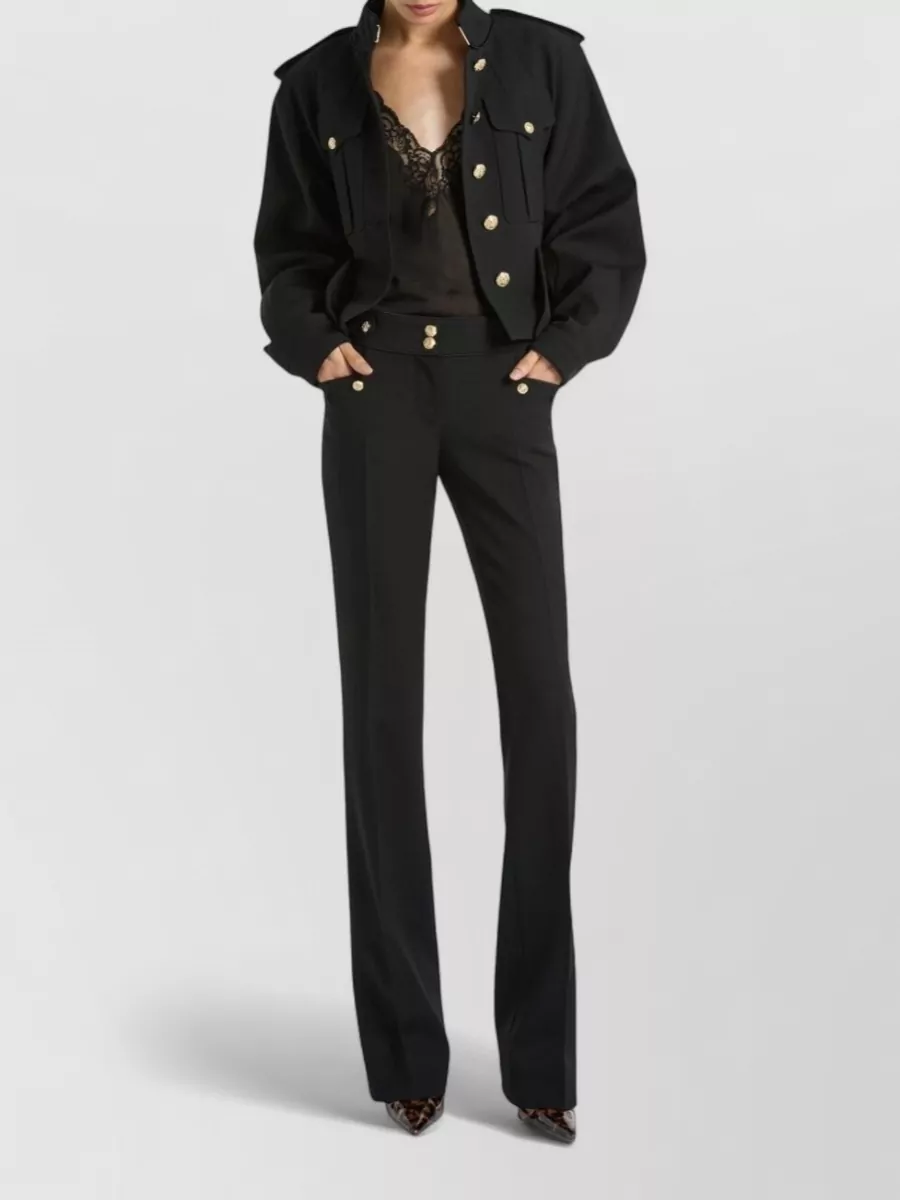 Balmain Wool Straight-Leg Suit Trousers