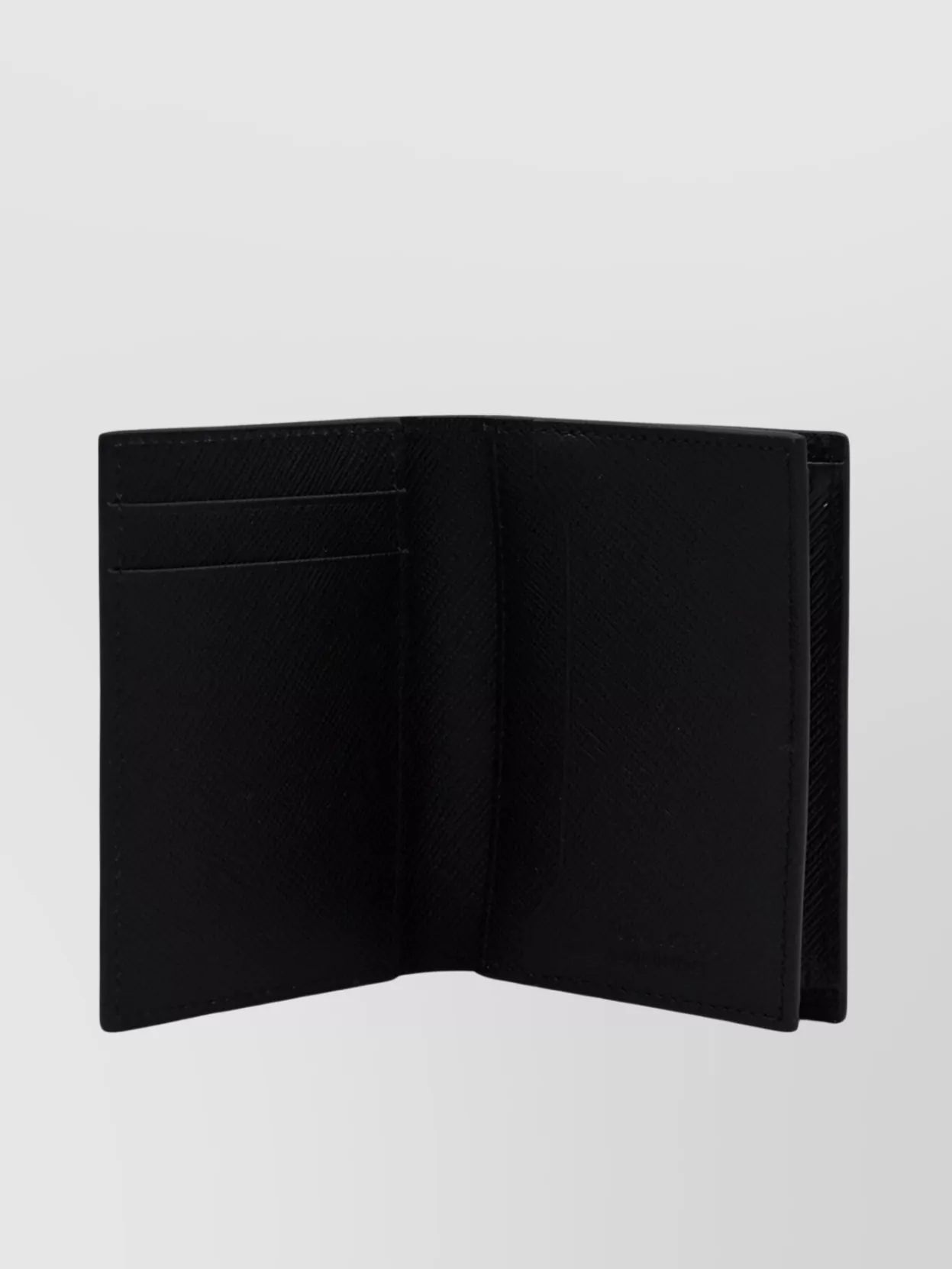 Montblanc Slim Textured Compact Wallets In Black