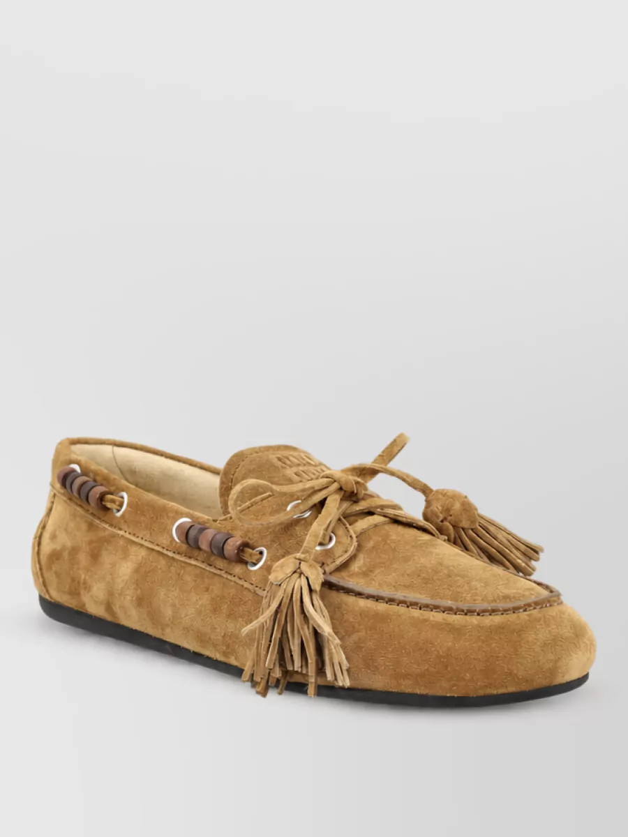 Miu Miu leather tassel moccasins