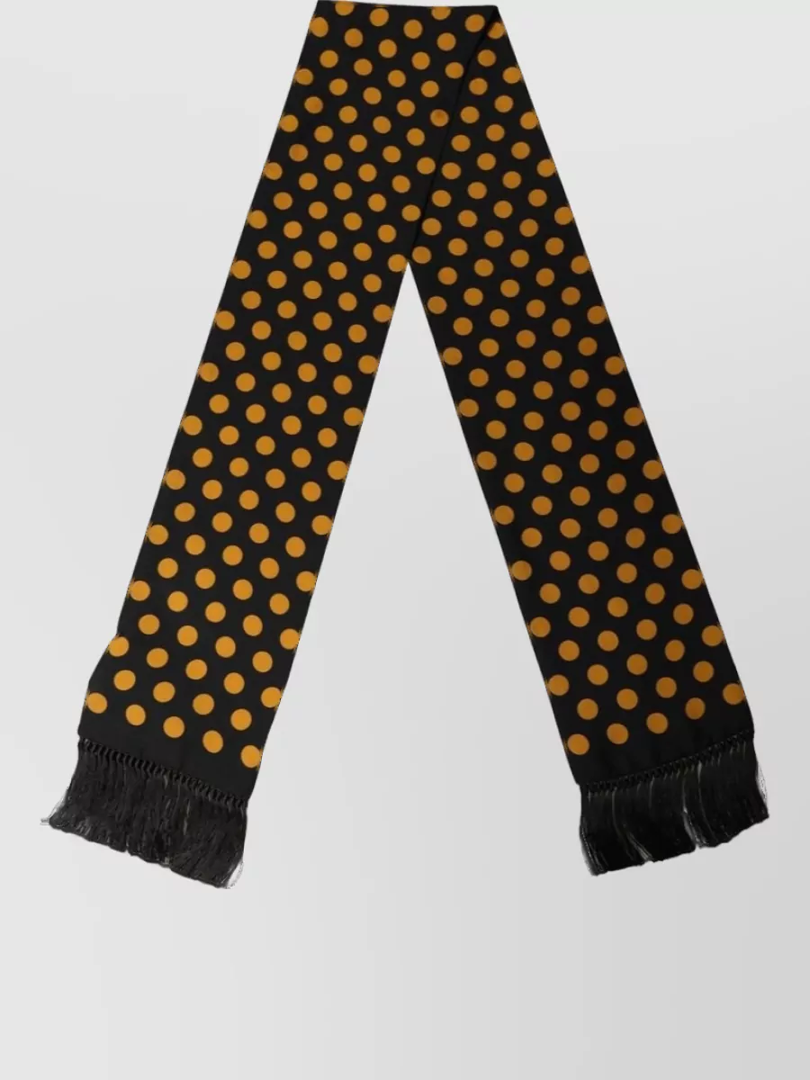 Dolce&Gabbana silk polka dot fringed scarf