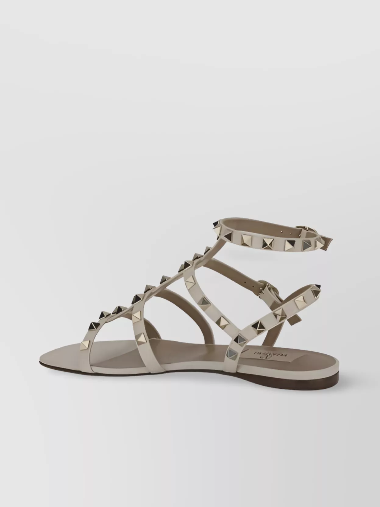 Valentino Garavani Round Toe Studded Leather Sandals