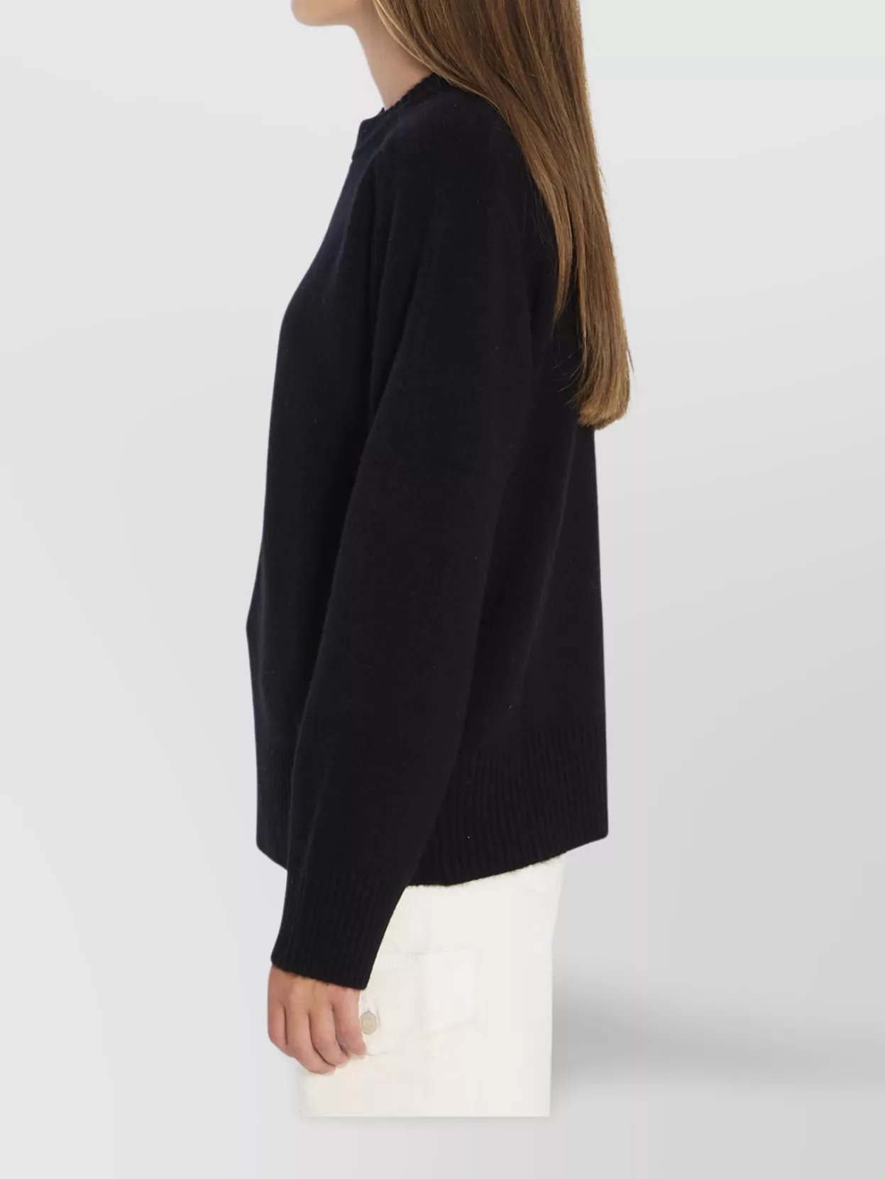 Loulou Studio Cashmere Crew Neck Sweater With Ribbed Finishes