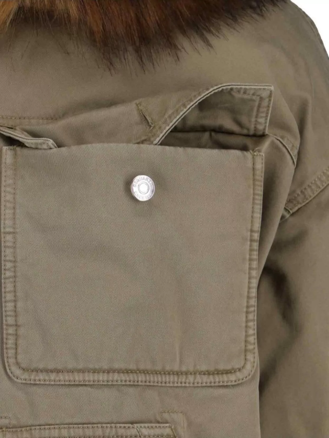 Dsquared2 Relaxed Jacket With Faux Fur Trim