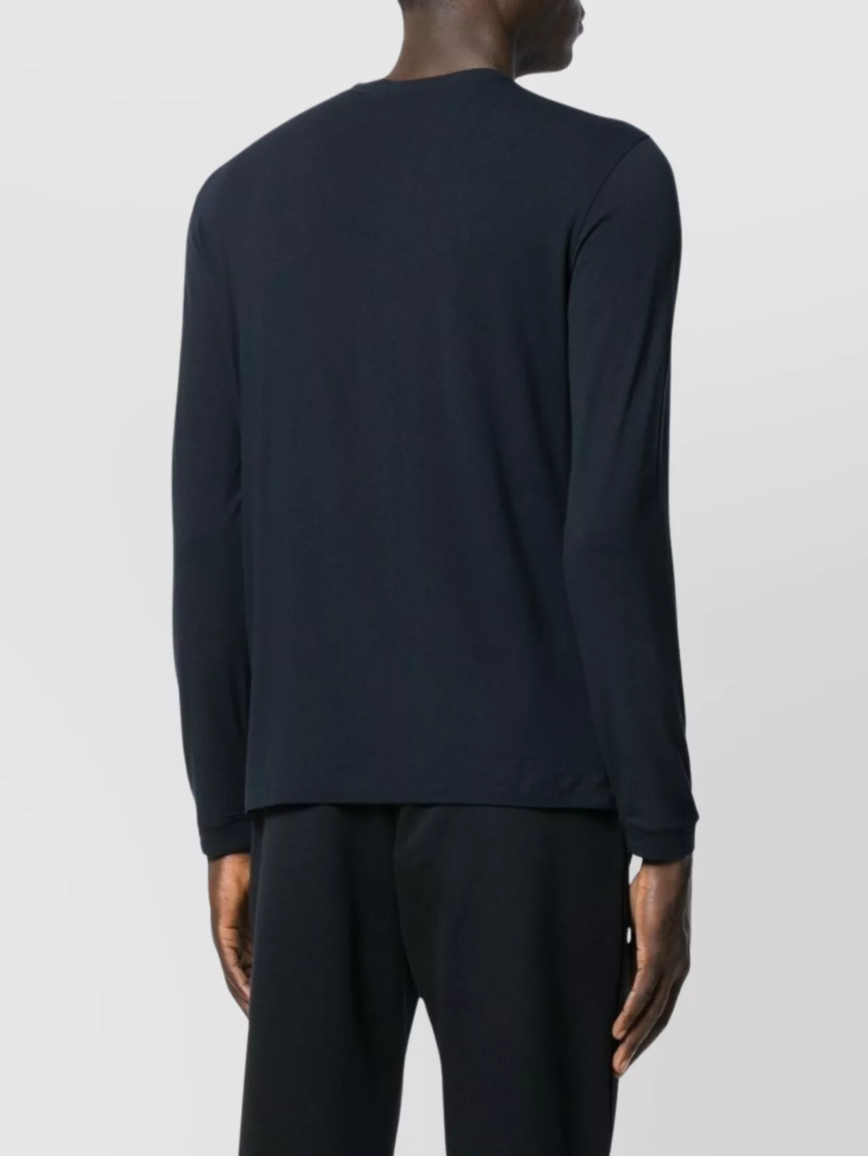 Giorgio Armani Timeless Crewneck Sweater With Long Sleeves In Black
