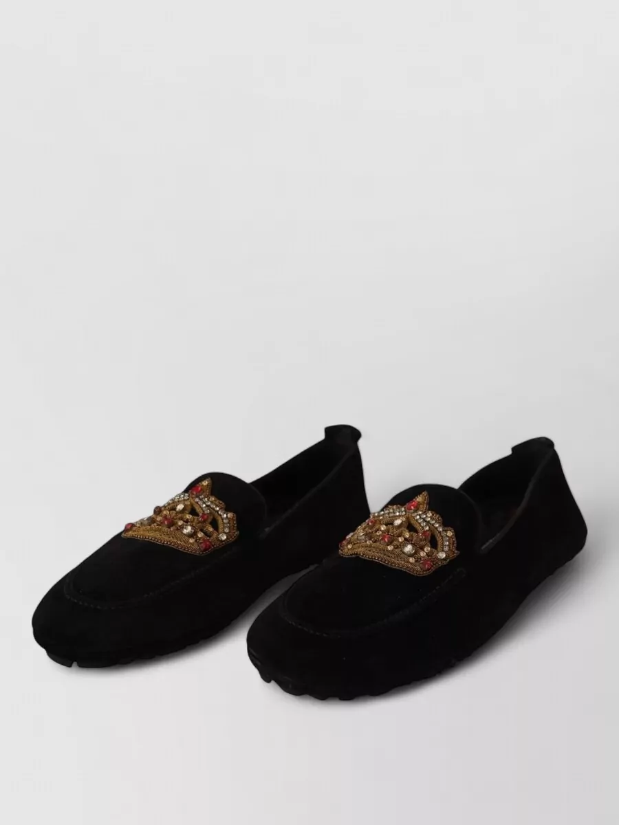 Dolce&Gabbana leather embellished loafer slippers