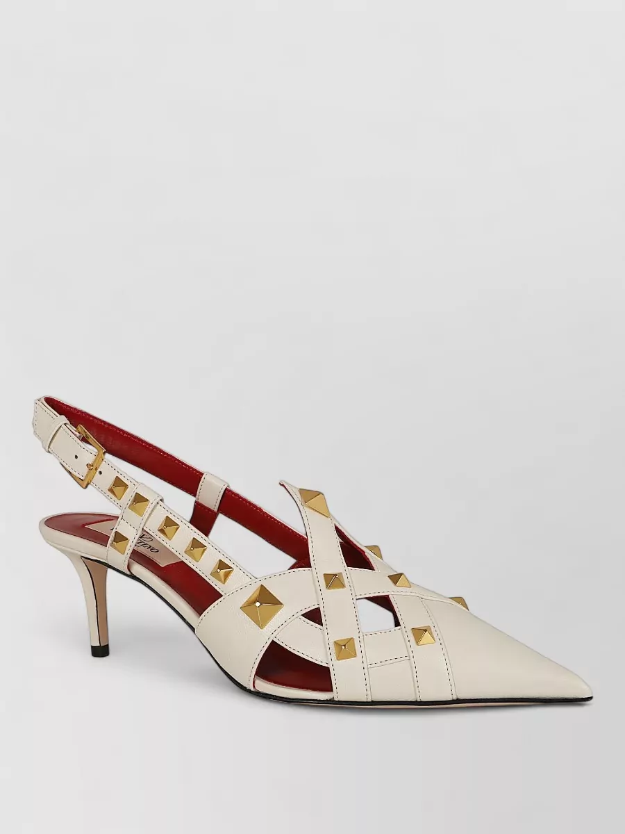 Valentino Garavani Leather Studded Slingback Sandals