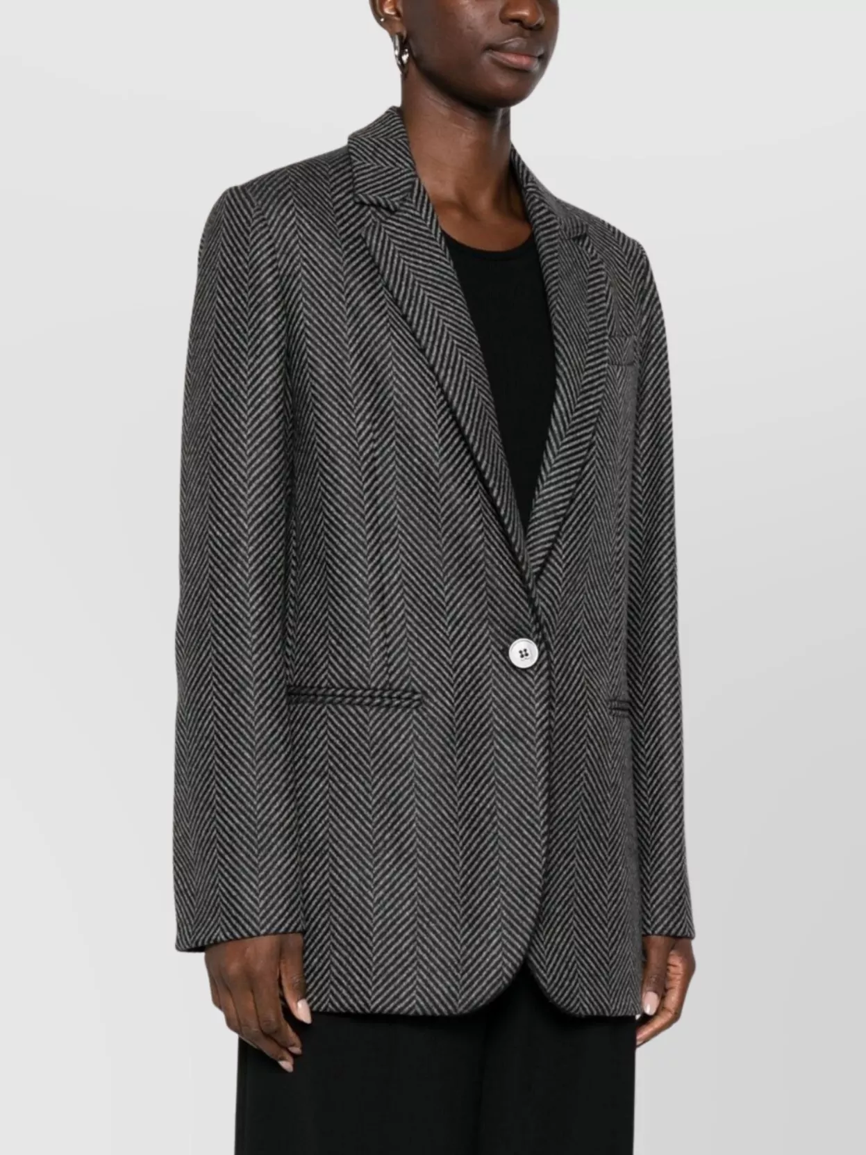Forte Forte Herringbone Pattern Blazer Front Pockets