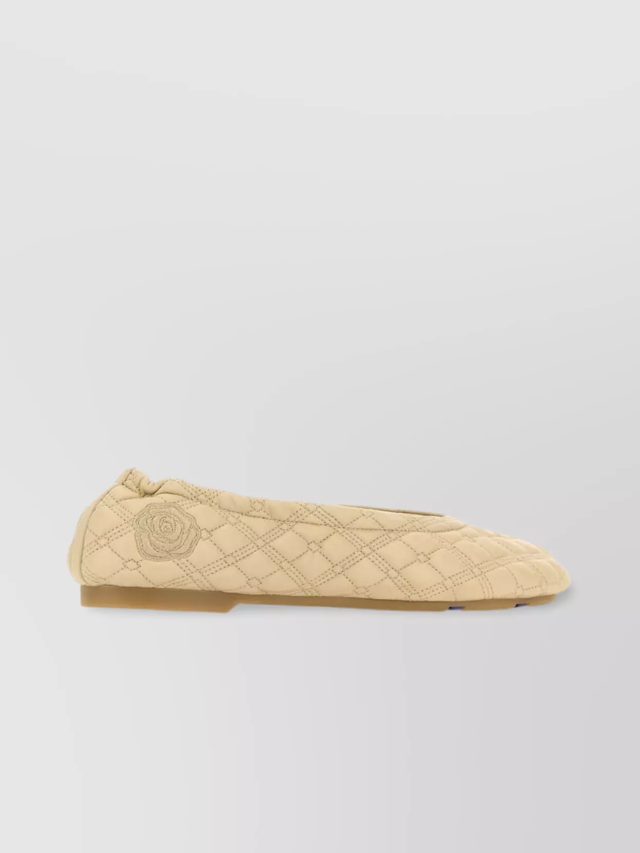 Shop Burberry Lamb Leather Quilted Toe Ballerinas In Beige