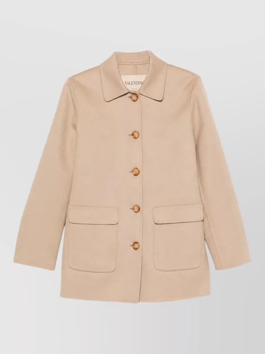 Valentino Cashmere short single-breasted coat