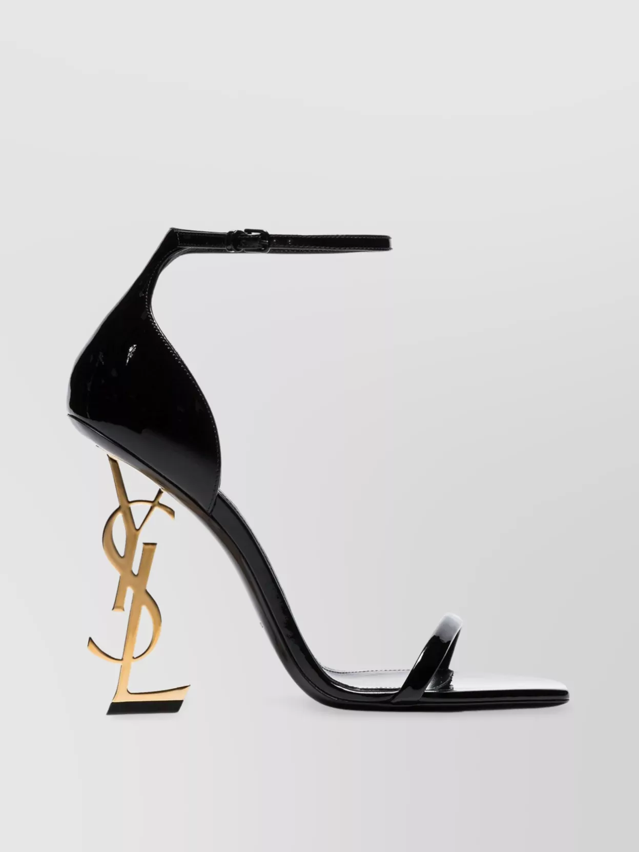 Shop Saint Laurent 11cm Heel Open Toe Patent Sandals In Black