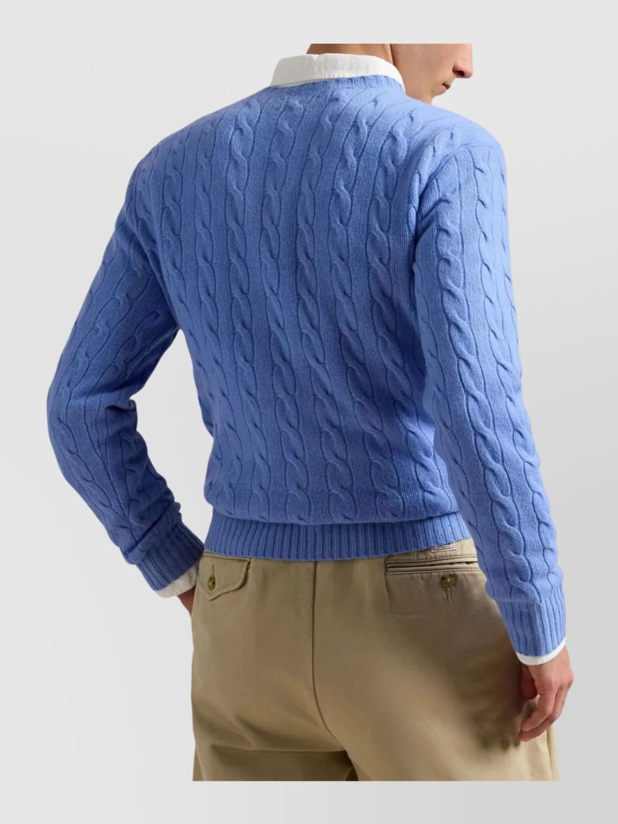 Ralph Lauren Cable Knit Crew Neck Sweater With Ribbed Cuffs And Hem