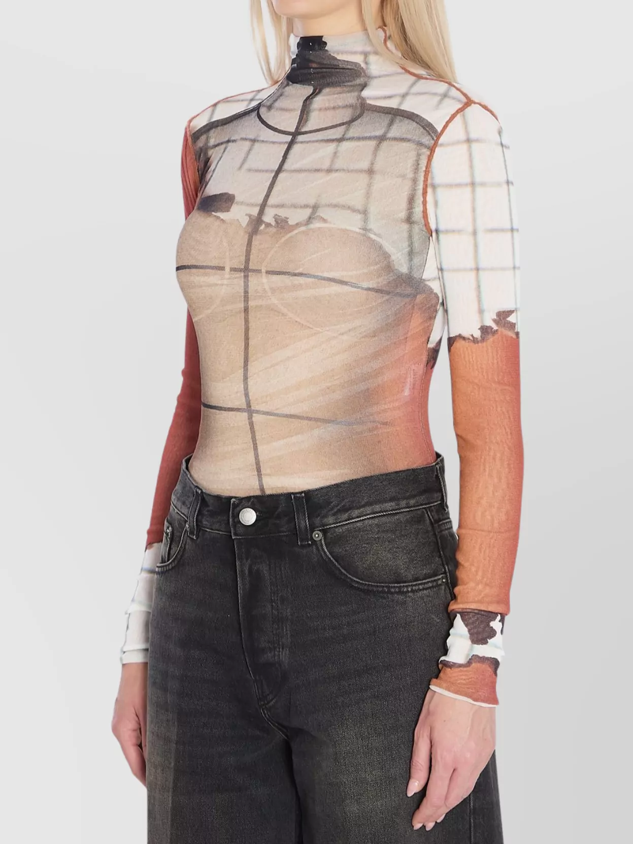 Jean Paul Gaultier Fire Bodysuit In Neutral