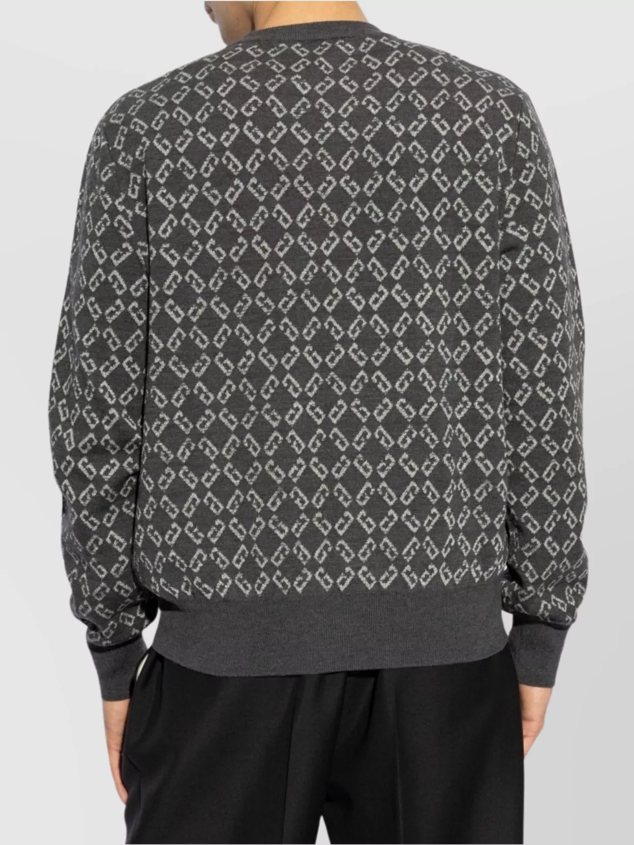 Givenchy Crew Neck Wool Pullover Geometric Pattern