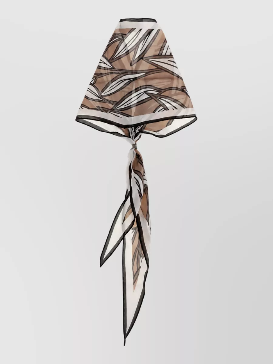 Brunello Cucinelli Silk Tropical Print Bandeau Scarf